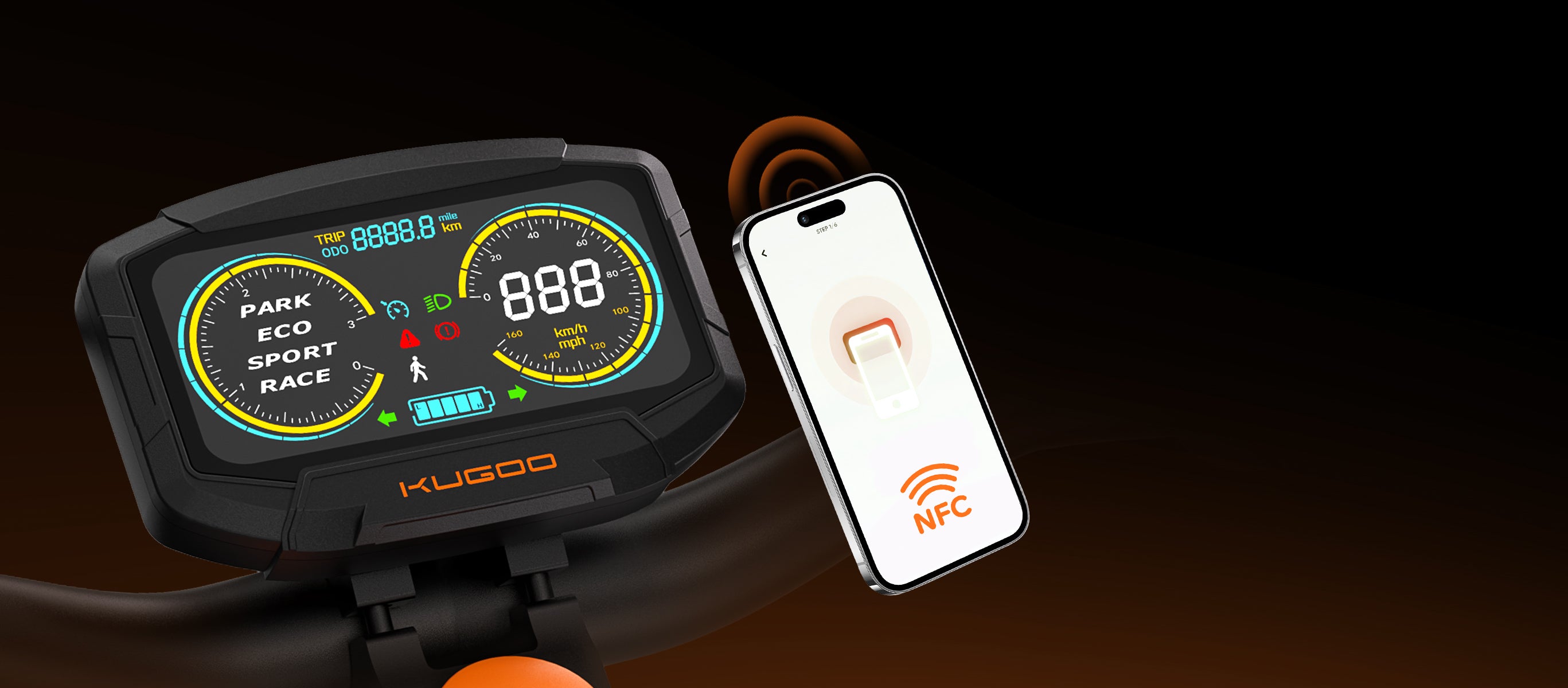 KUGOO LX10+  high performance dual motor e scooter with NFC lock