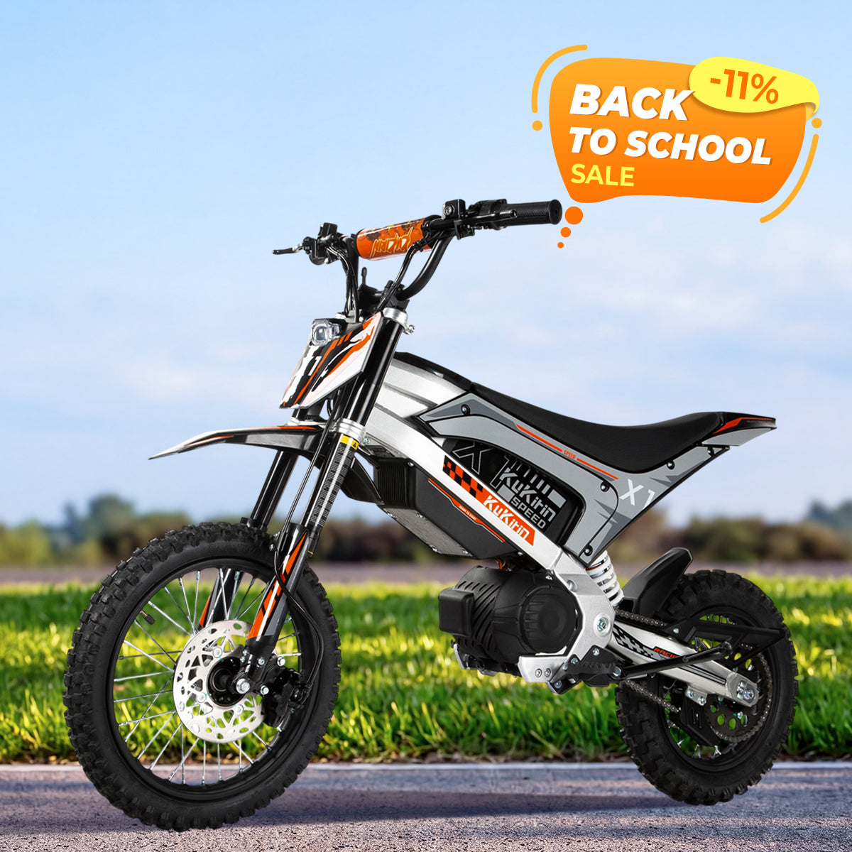 KuKirin X1 electric motorcycle with 40km long-range battery for trail riding