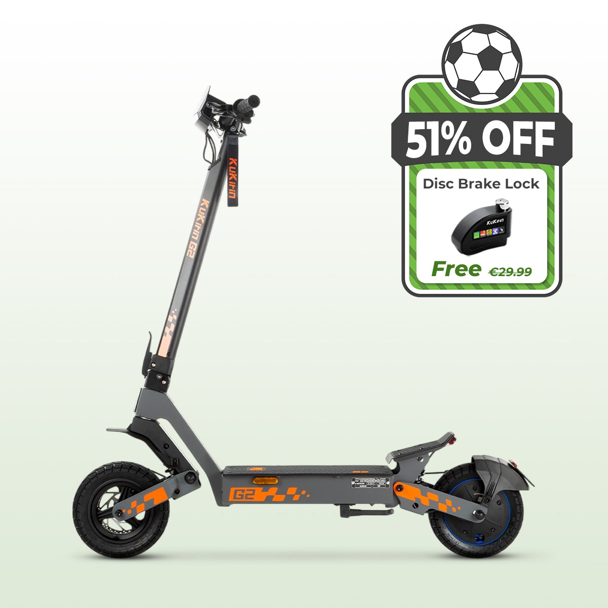 KuKirin G2 (VMP) headlight and stem DGT certified 500W 48V e-scooter EU